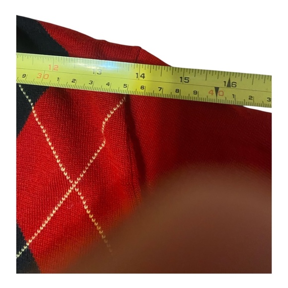 Tabi Merino Wool Retro Preppy Argyle coat of arms button up cardigan. Sz S - Picture 11 of 16